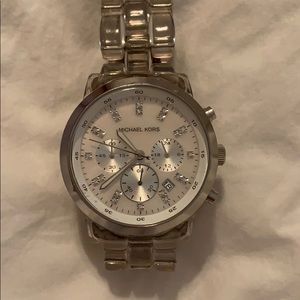 Michael Kors watch clear/silver/white